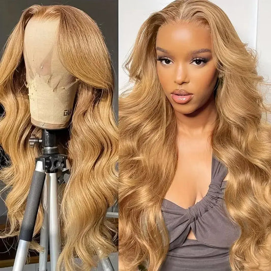 Honey Blonde 30 Inch 13x6 13x4 Hd Lace Frontal 200% Density Body Wave Wig