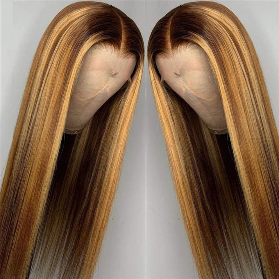 Straight Highlight Honey Blonde Brazilian Long Human Pre Plucked Hair - Supreme Lush Hair