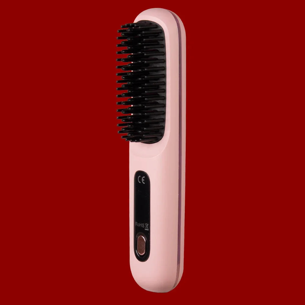 Wireless Hair Straightener Brush Ceramic Heating