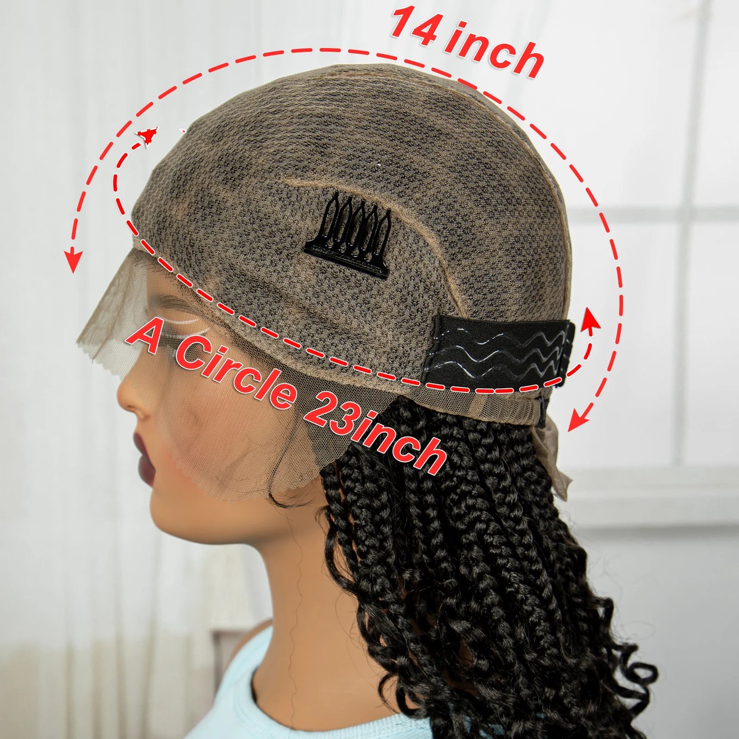 16 Inch Deep Wave Curly Full Lace Knotless Box Braids