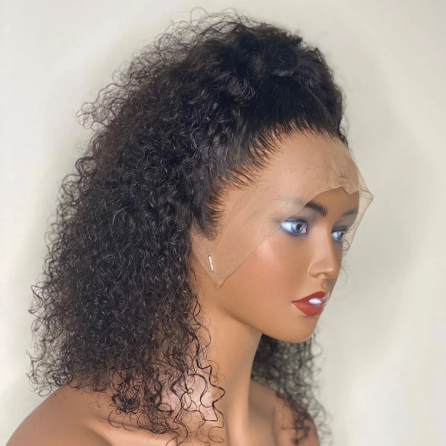 Soft 200 Density 26“ Long Kinky Curly Natural Hairline Lace Front Wig - Supreme Lush Hair