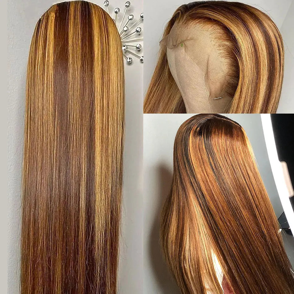 Straight Highlight Honey Blonde Brazilian Long Human Pre Plucked Hair - Supreme Lush Hair