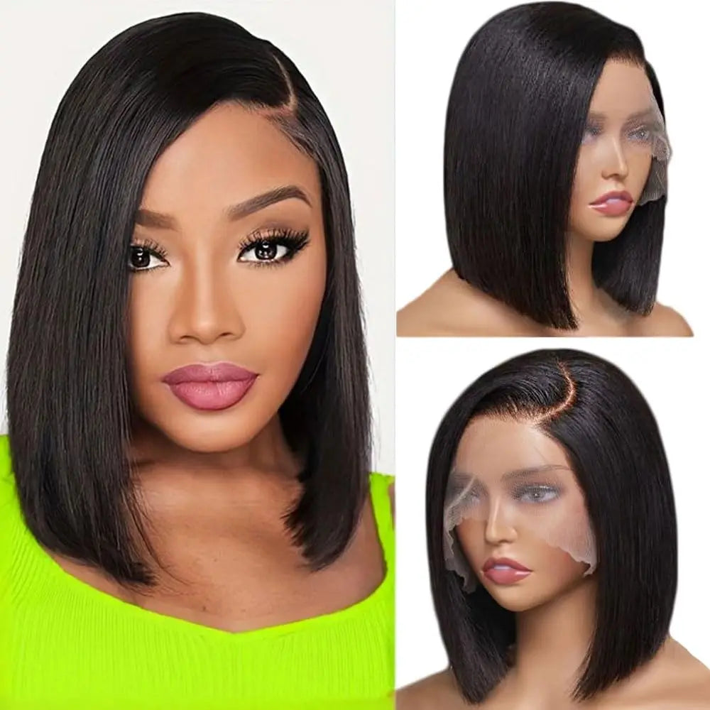 Short Straight Bob Lace Front Brazilian Raw Vietnamese Hair 13x4 HD