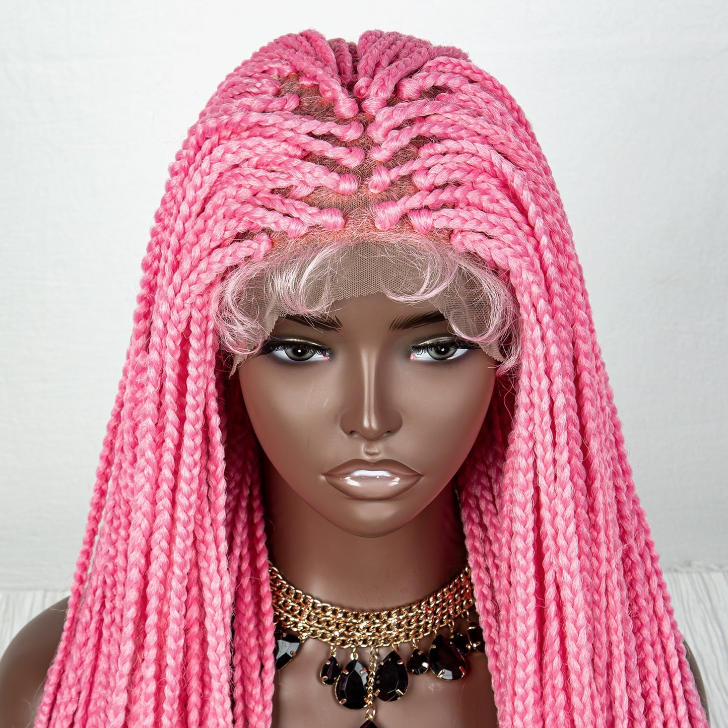 36 Inches Long Braided Wigs Synthetic Lace Front - Supreme Lush Hair
