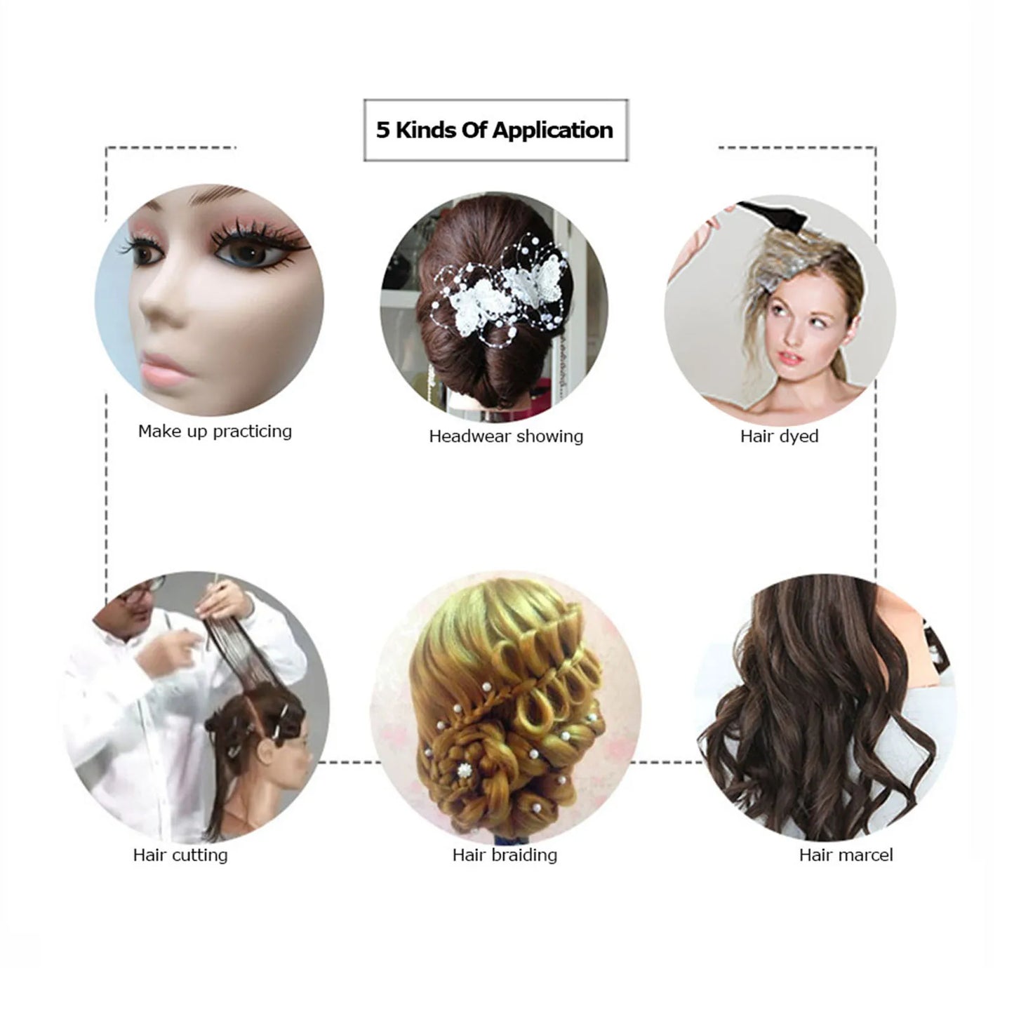 30% Human Hair Mannequin Head with Clamp Holder for Braiding Hair Styling Practice 24'' Manikin Head for Hairdresser Cosmetology