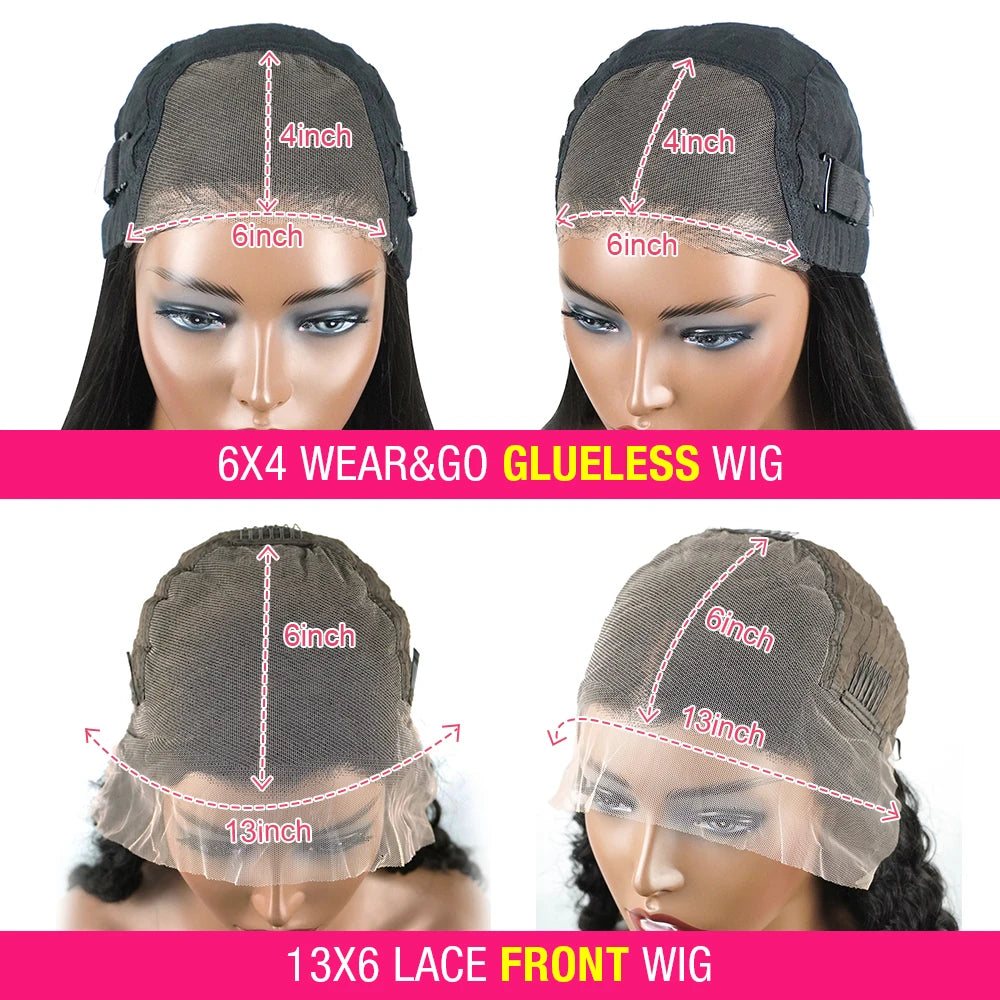 Straight Glueless Wig Lace Front Human Hair Ready To Wear And Go Preplucked For Women 36Inch Brazilian 13x6 Hd Lace Frontal Wigs
