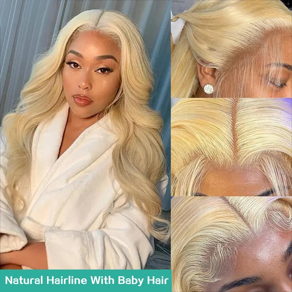 Blonde Body Wave Lace Front HD Transparent Lace 13x4 13x6 Human Hair Wig 613 Pre Plucked Full Frontal Wigs