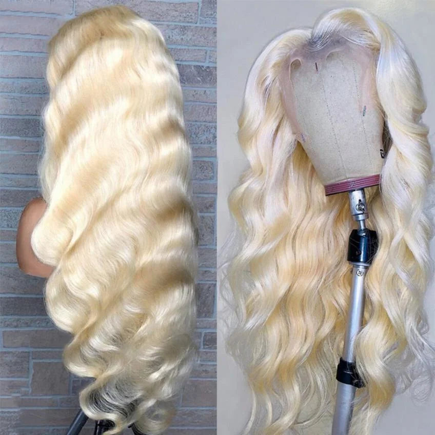 Blonde Body Wave Lace Front HD Transparent Lace 13x4 13x6 Human Hair Wig 613 Pre Plucked Full Frontal Wigs