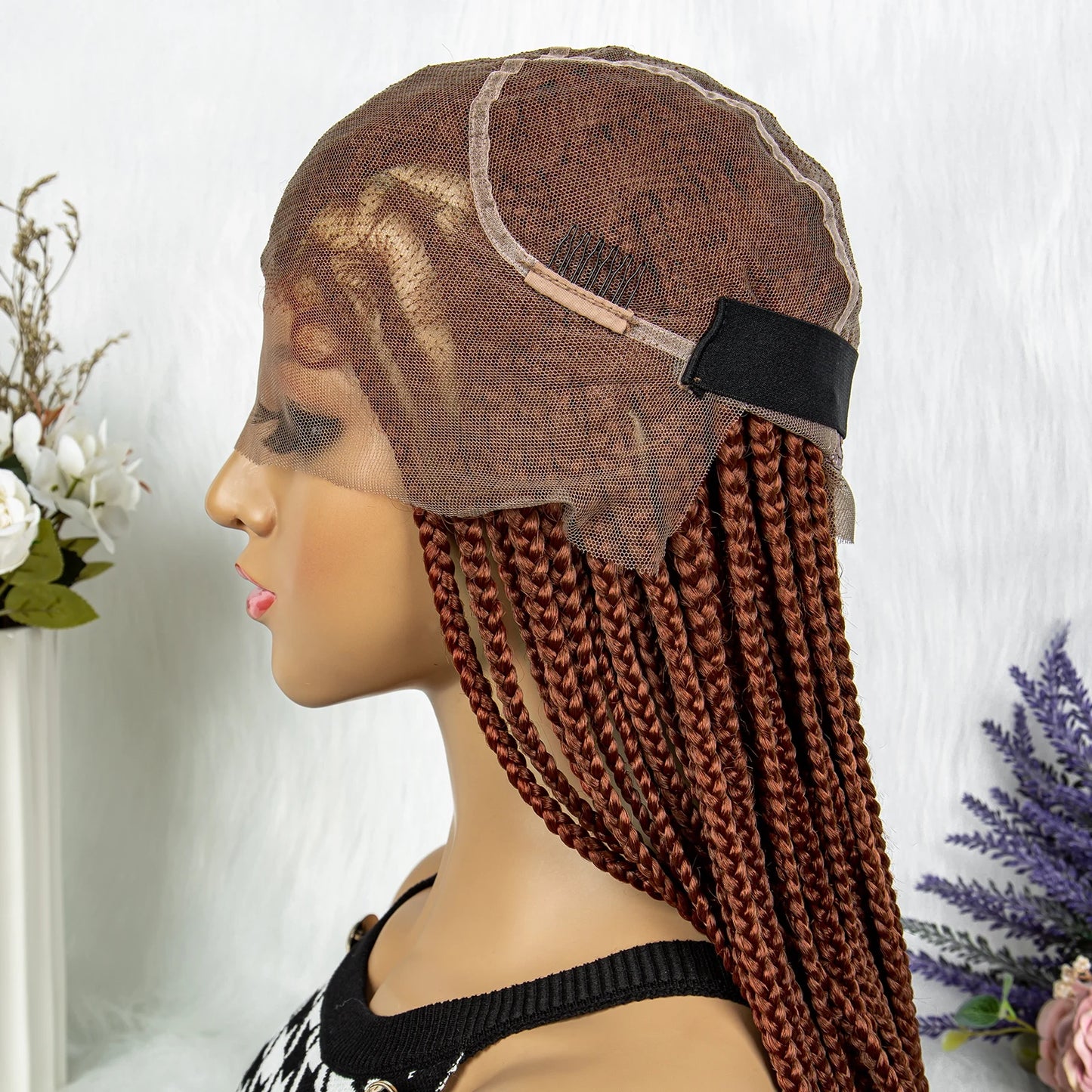 Synthetic Transparent HD Full Lace Braided Wigs Knotless Box Cornrow 