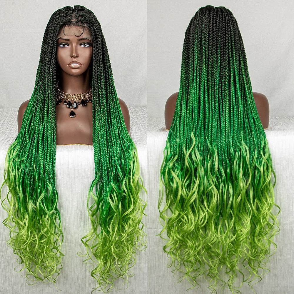 36 Inches Lace Front Long Braided Wig - Supreme Lush Hair