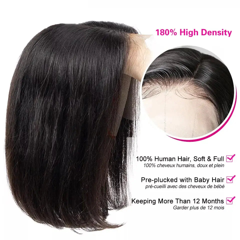 Straight Short Bob Wig Remy Human Hai
