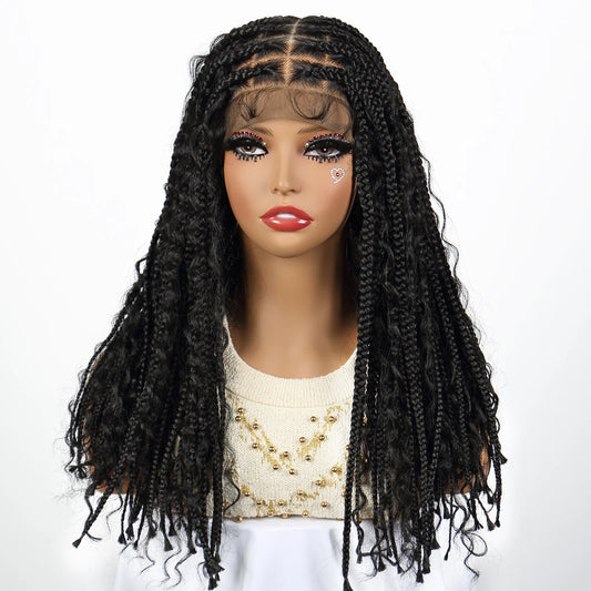 Full Lace Knotless Box Braided Curly Wig
