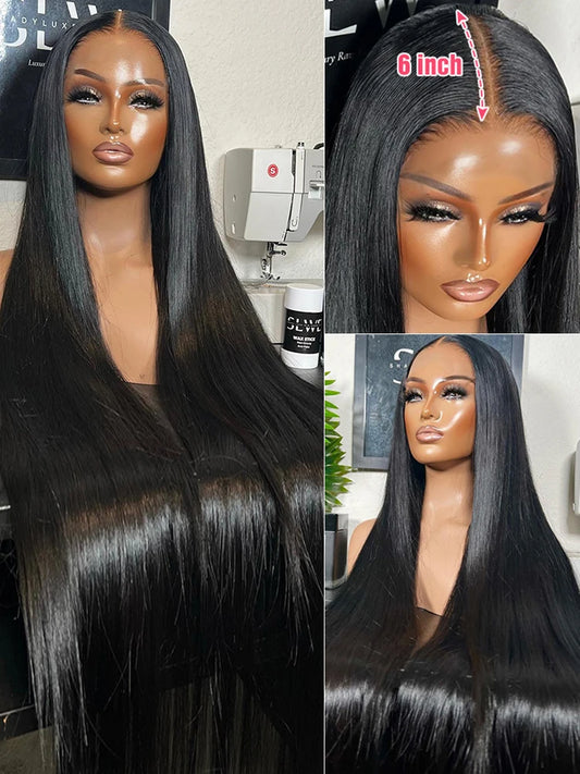 Pre plucked Glueless Straight 13x6 HD Human Hair Wigs