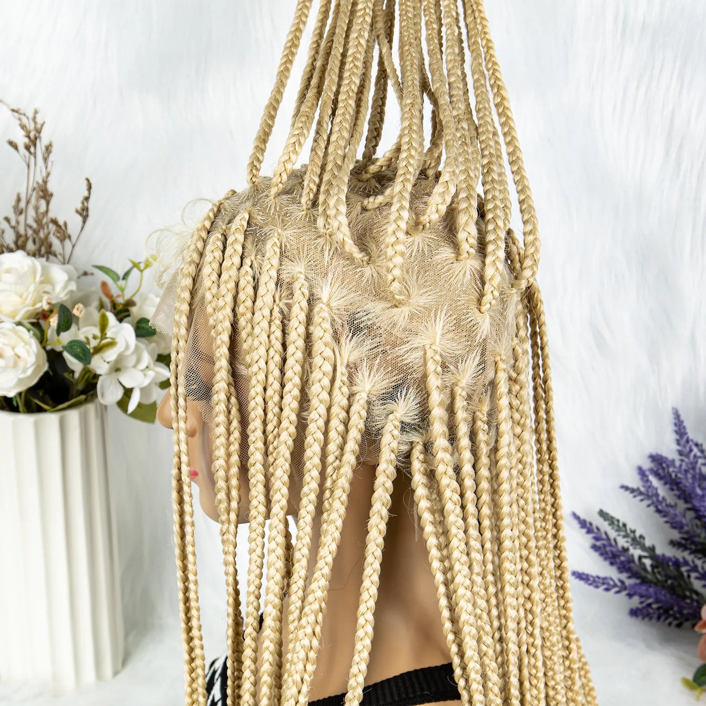 Synthetic Transparent HD Full Lace Braided Wigs Knotless Box Cornrow 