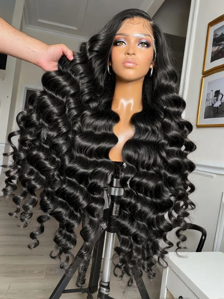 200 Density Loose Wave 13x6 Lace Front Human Hair Wig 30 40Inch 13x4 HD Lace Frontal