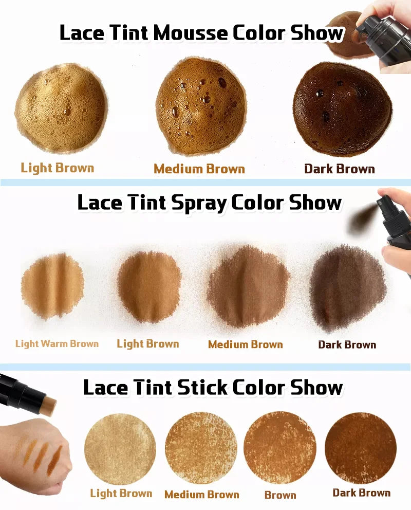 Wig Installation Kit Set Melting Spray For Lace Wigs Lace Tint Mousse Wig Glue Waterproof Glue Remover