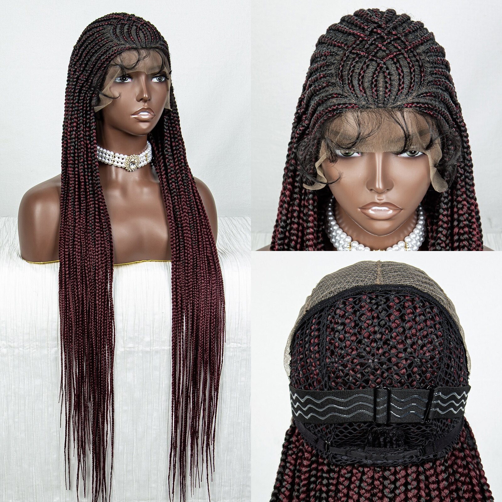 Lace Front Braided Long Cornrow Synthetic Box Braids - Supreme Lush Hair