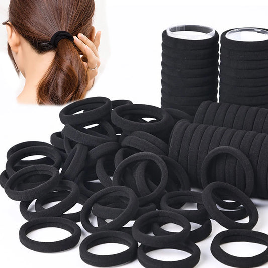 50/100pcs Black Hair Bands Hairband High Elastic Rubber Band Hair Ties Ponytail Holder Scrunchies