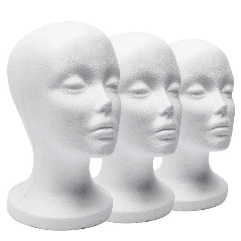 1pc Female White Styrofoam Foam Mannequin Head Model Hat Wig Display Stand Rack