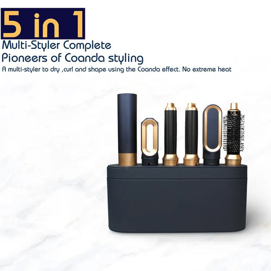 Multi Hair Styler 5 in1 Curling Iron Hair Straightener With Hair Brush Hairdryer