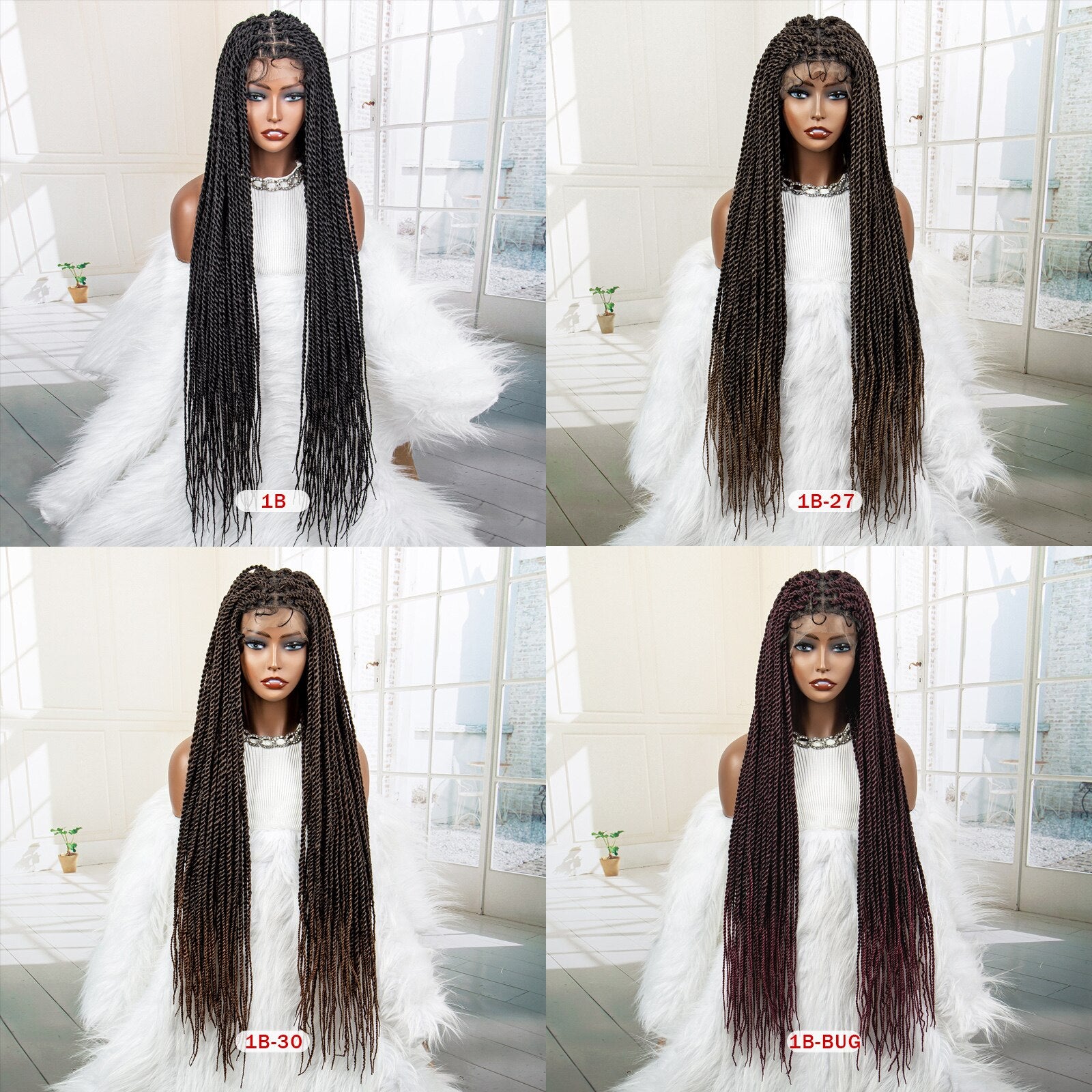 Twist Braided Synthetic Full Lace Frontal Pre Plucked with Baby - Supreme Lush Hair