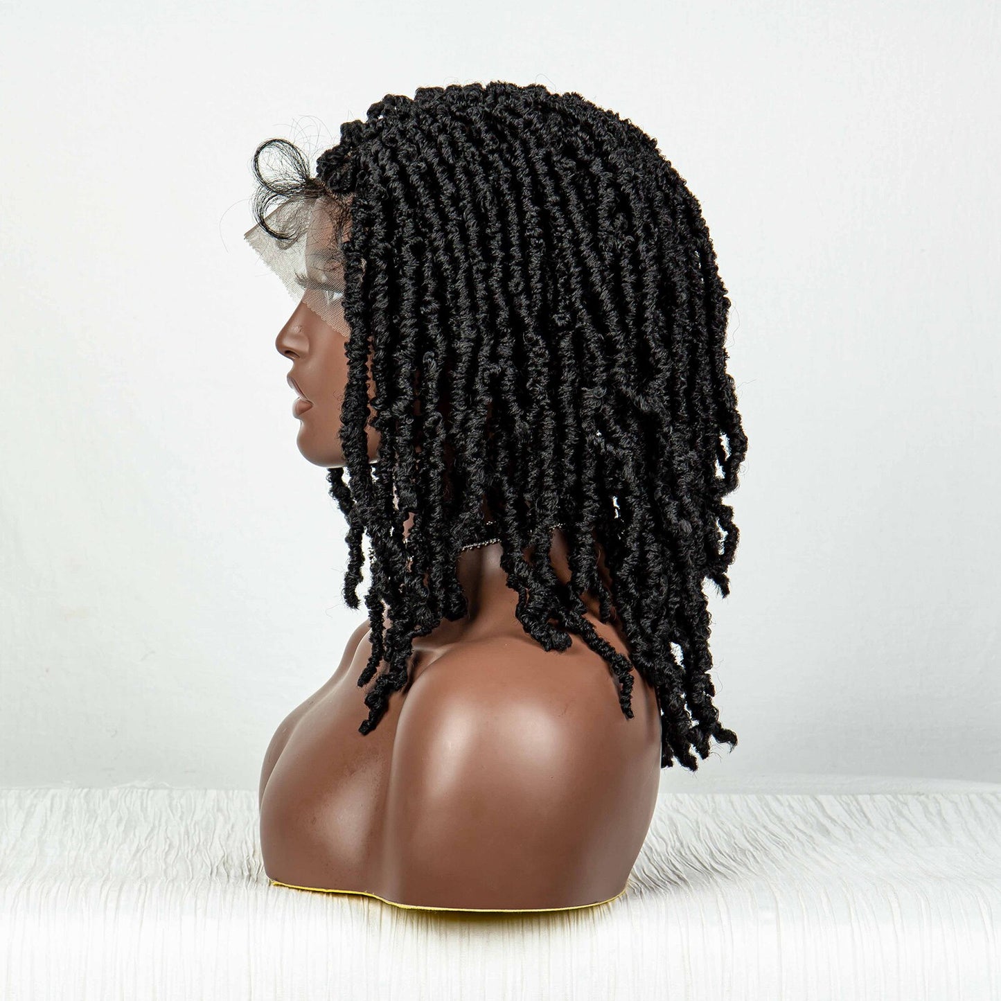 Synthetic Braided Butterfly Locks Bob Short Dreadlock Lace Front Braided Wigs - Supreme Lush Hair