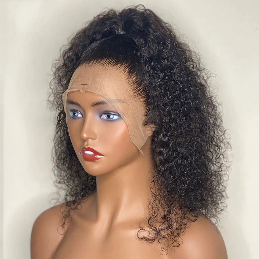 Soft 200 Density 26“ Long Kinky Curly Natural Hairline Lace Front Wig - Supreme Lush Hair