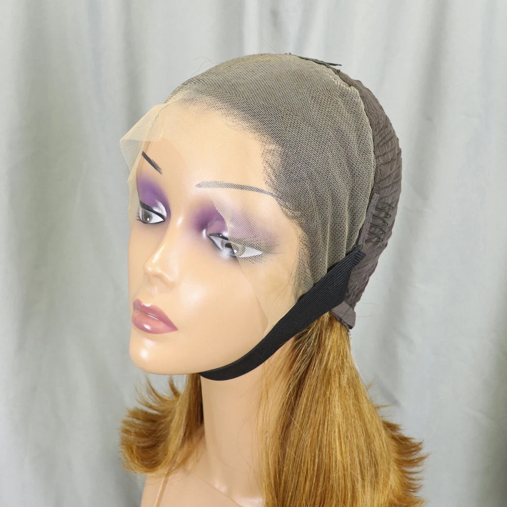 Bone Straight Lace Frontal Pre Plucked Brazilian Short Bob Remy Wig