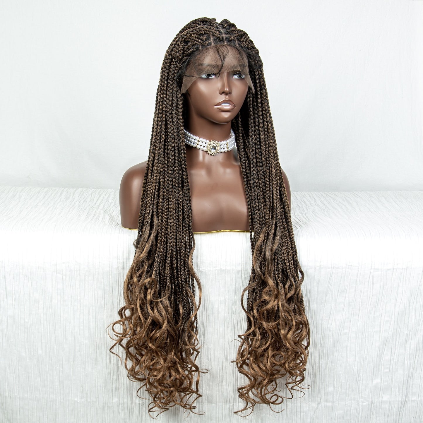 36 Inches Lace Front Long Braided Wig - Supreme Lush Hair