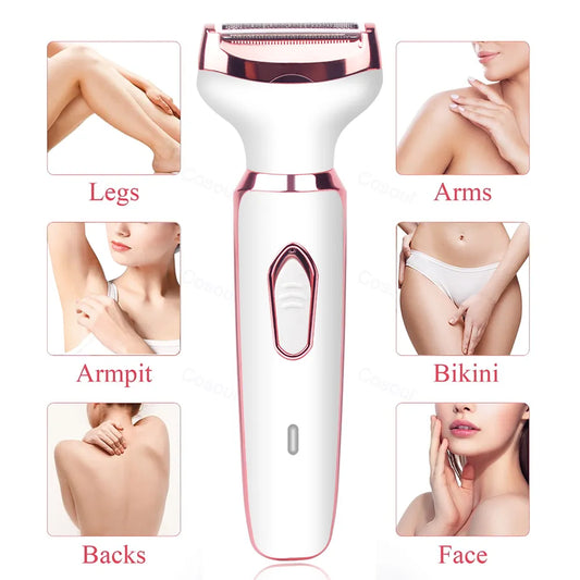 4 in 1 Electric Razor Lady  Body Hair Trimmer for Armpit Bikini Arm Leg Face Mustache Portable Painless