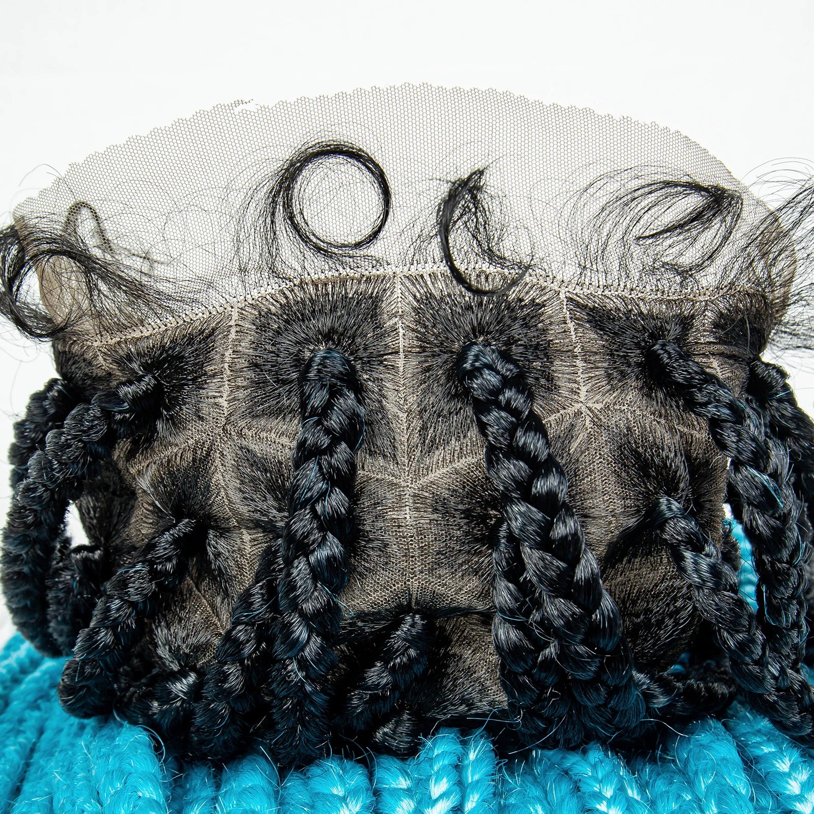 Big Knotless Synthetic Full Lace Braided Wigs 32 Inches Cornrow Box Braids - Supreme Lush Hair
