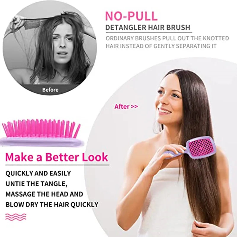 2pcs/set Wide Teeth Air Cushion Comb Massage Wet Dry Comb D