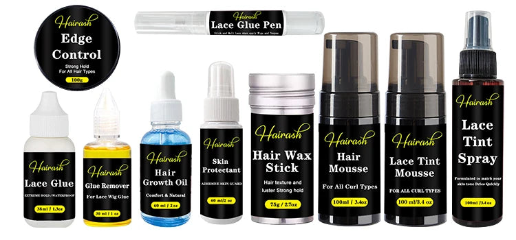 Wig Installation Kit Set Melting Spray For Lace Wigs Lace Tint Mousse Wig Glue Waterproof Glue Remover