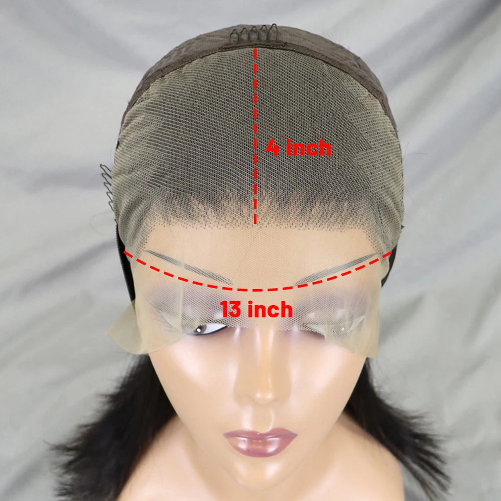Bone Straight Lace Frontal Pre Plucked Brazilian Short Bob Remy Wig
