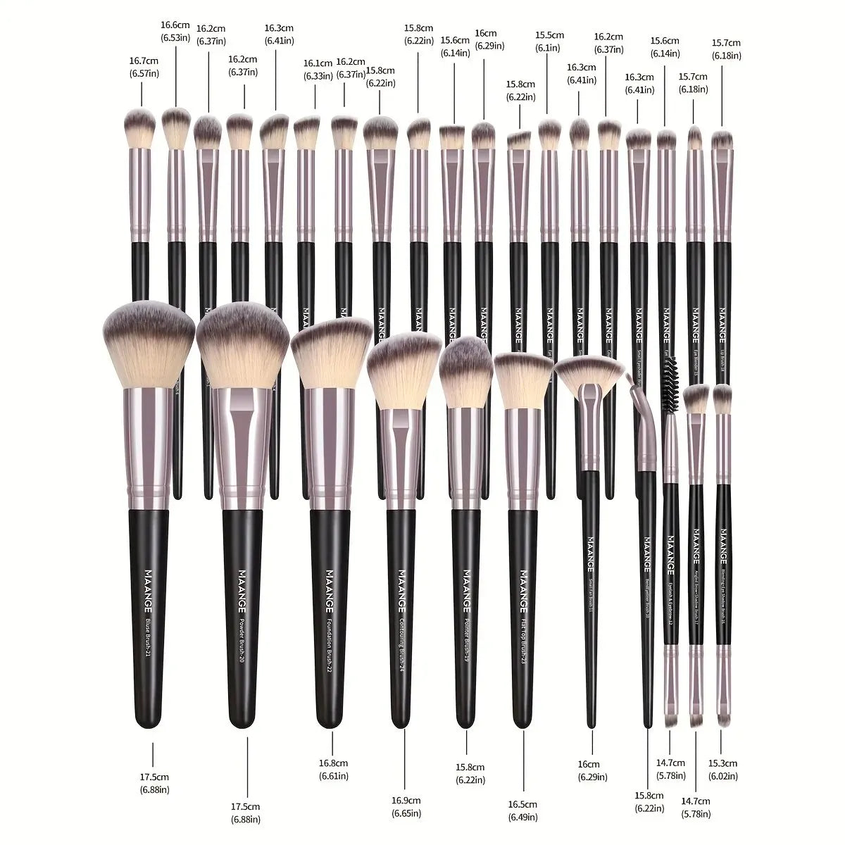 30pcs Professional Makeup Brush Set Foundation Concealers Eye Shadows Powder Blush Blending Brushes Beauty Tools with Bag