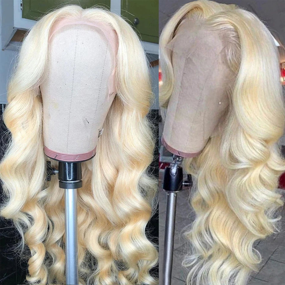 Blonde Body Wave Lace Front HD Transparent Lace 13x4 13x6 Human Hair Wig 613 Pre Plucked Full Frontal Wigs
