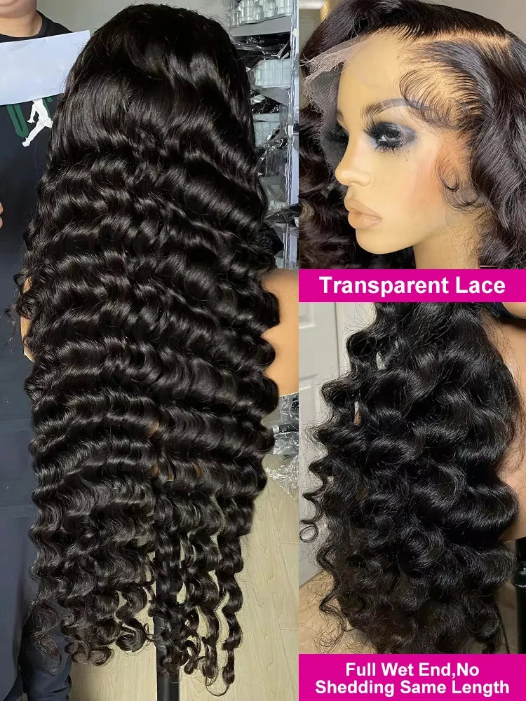 200 Density Loose Wave 13x6 Lace Front Human Hair Wig 30 40Inch 13x4 HD Lace Frontal