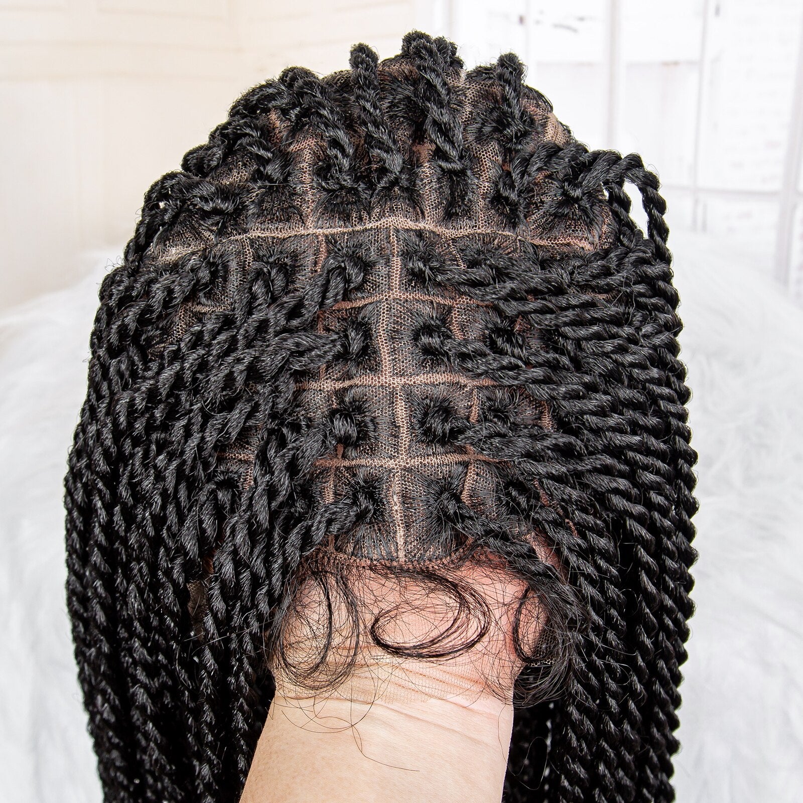 Twist Braided Synthetic Full Lace Frontal Pre Plucked with Baby - Supreme Lush Hair