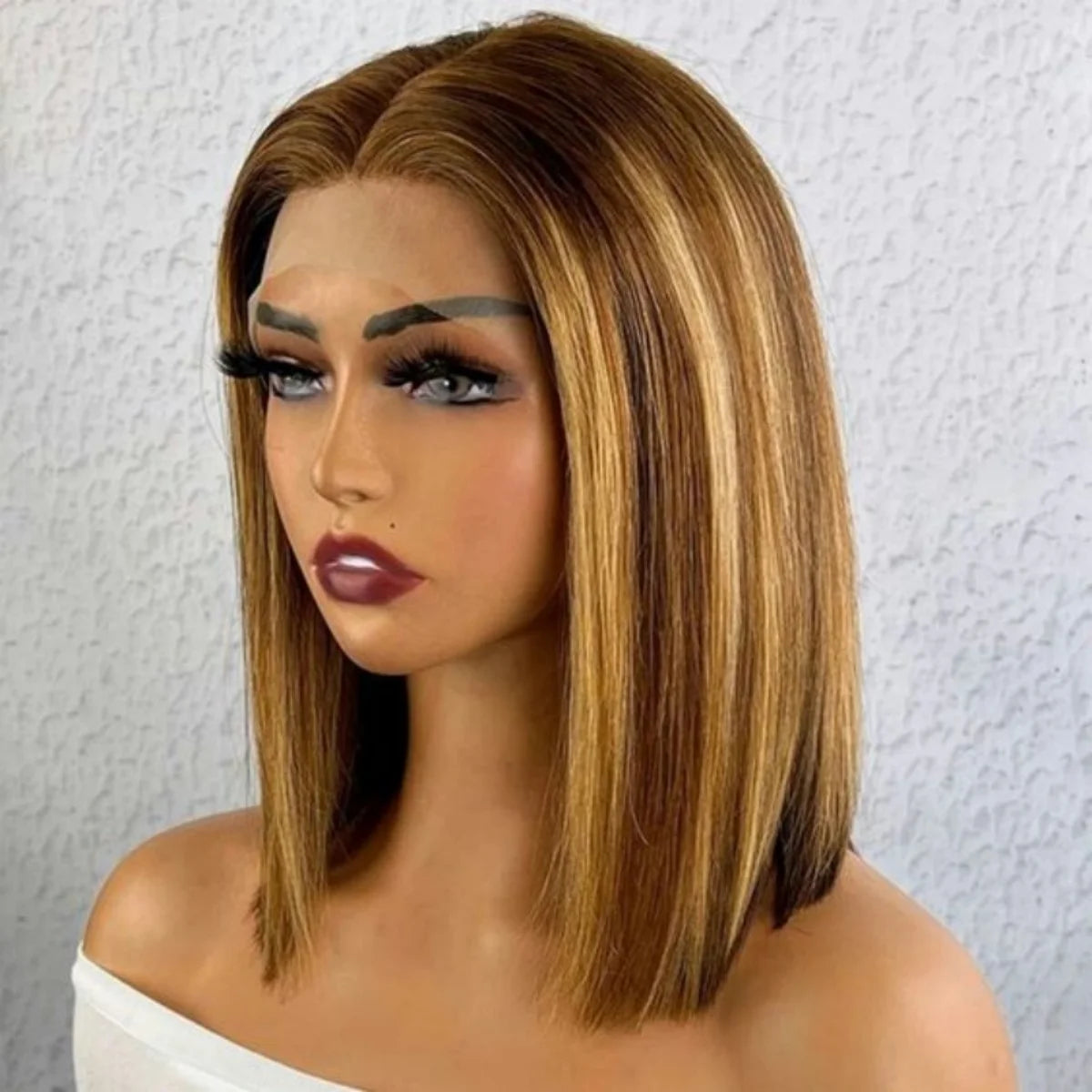 Straight Bob Pre Cut Lace Pre Bleached tiny knots 100% human hair