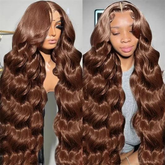 Lace Frontal Body Wave Chocolate Brown #4 Colored Frontal Human Hair