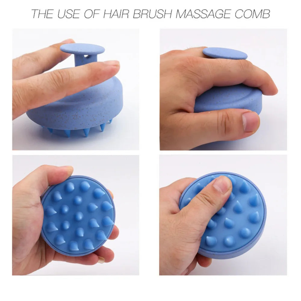 Silicone Shampoo Brush Head Scalp Massage  Brush Bath Tool