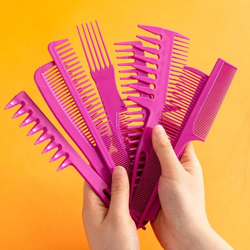 8 Piece Set Plastic Comb Vintage Back Head Styling Hair