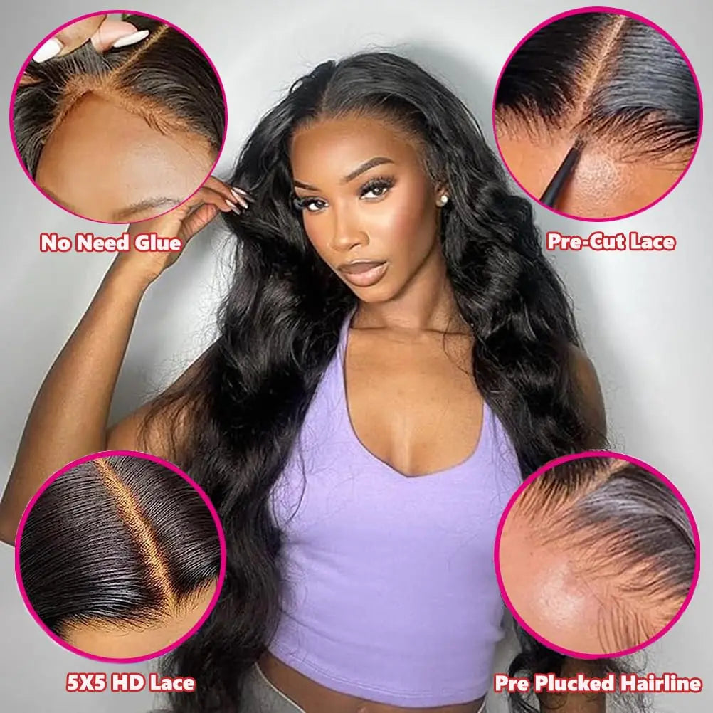 Body Wave 6x4 5x5 Wear Go Glueless Brazilian Human Hair