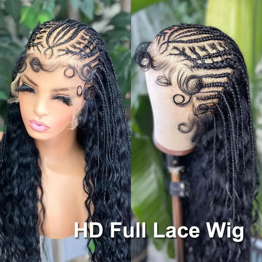 Glueless Full Lace Human Hair Wigs Pre Plucked Water Wave Curls - Supreme Lush Hair