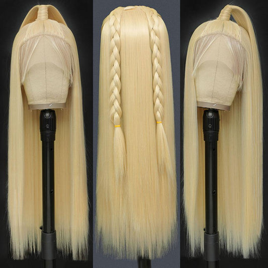 Blonde Silk Straight Synthetic Lace Front Wig - Supreme Lush Hair