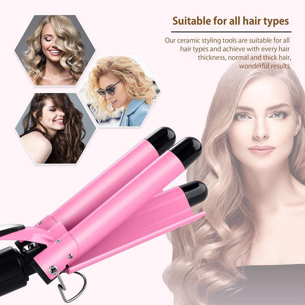 Triple Barrels Ceramic Hair Curling Iron - Supreme Lush Hair