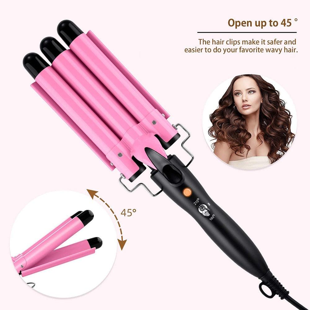 Triple Barrels Ceramic Hair Curling Iron - Supreme Lush Hair