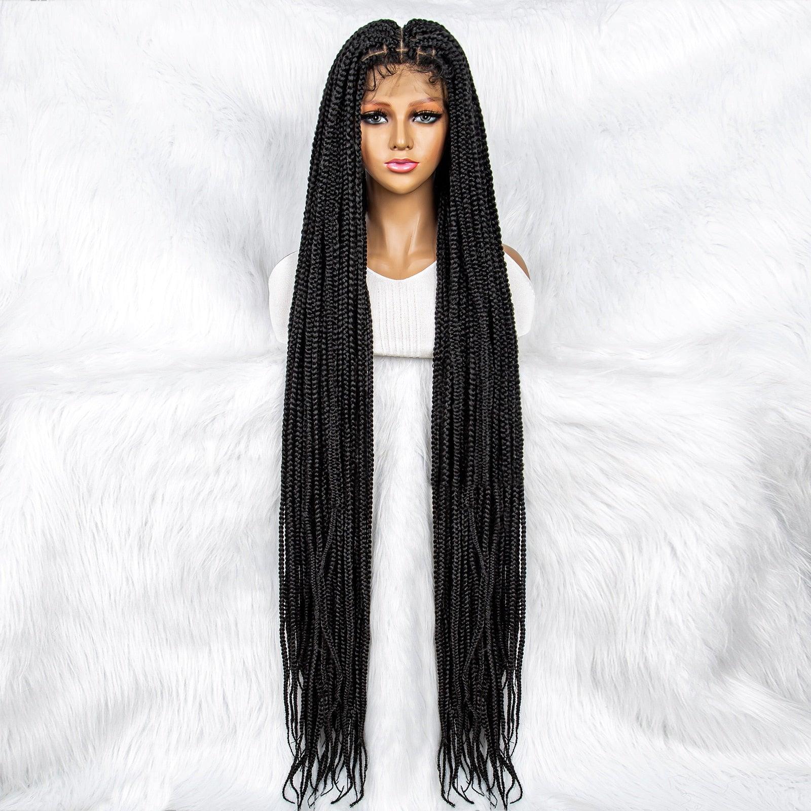 Lace Front Wig Knotless Synthetic Box Braids Wig - Supreme Lush Hair