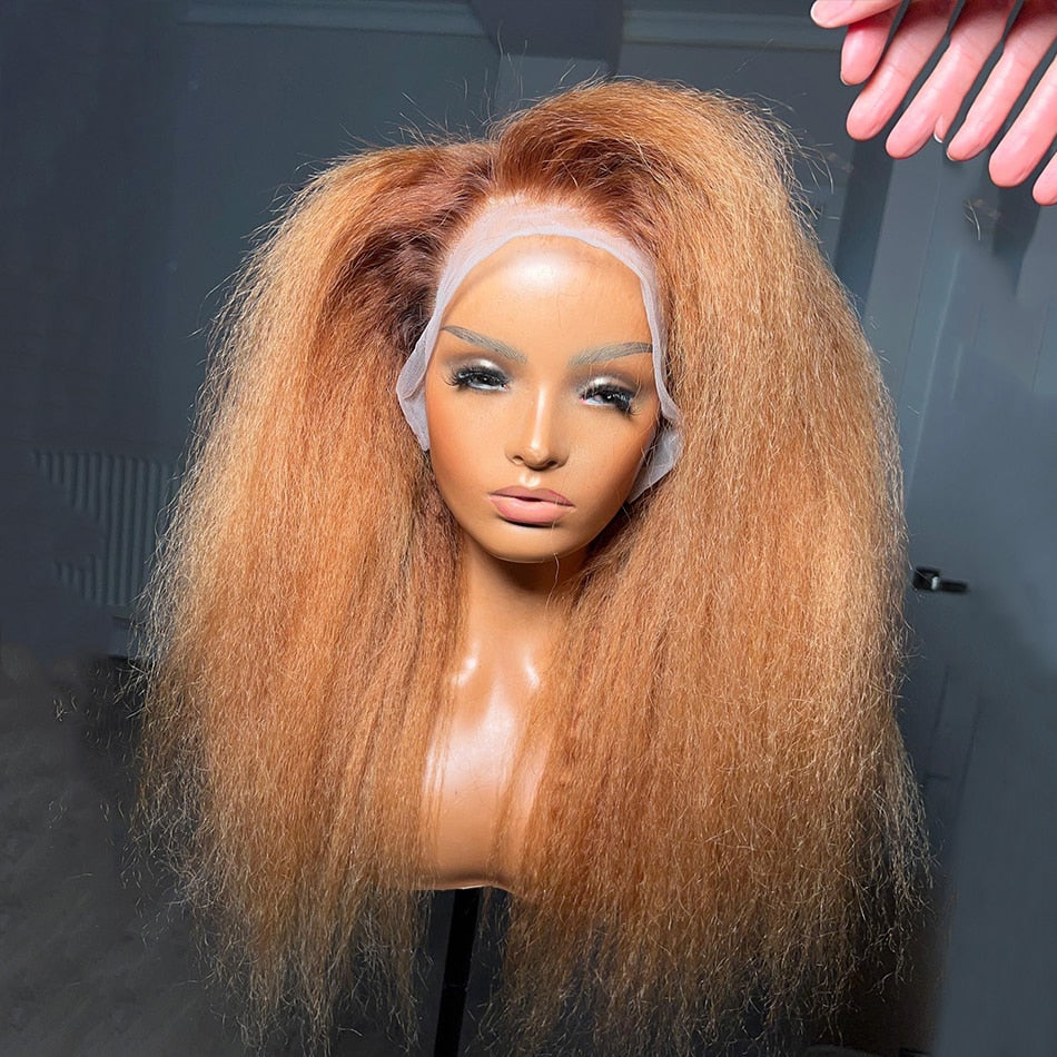 Soft Glueless Kinky Straight Lace Front Wig Natural Hairline With Afro Baby Hair - Supreme Lush Hair