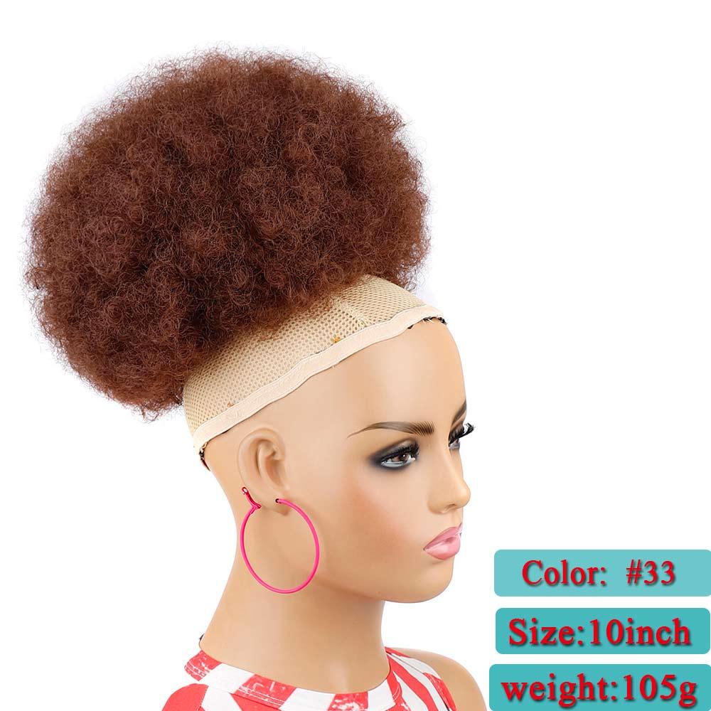 Afro Puff Hair Bun Ponytail Synthetic Kinky Curly Ponytail - Supreme Lush Hair